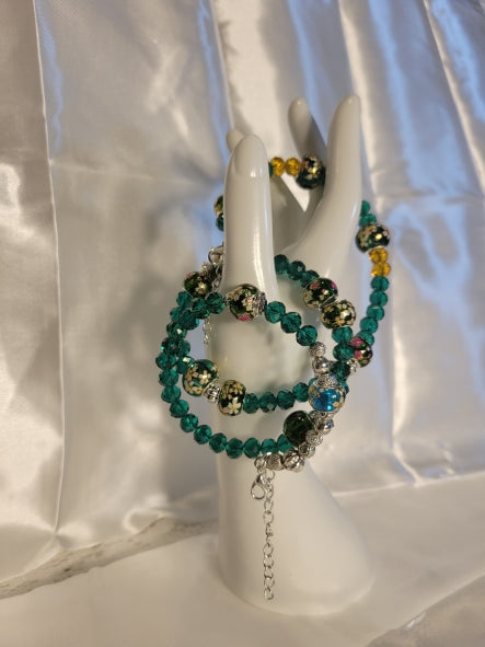 Emerald Green Murano Bead Bracelet